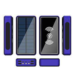 ALCR Banco De Energía Solar De 80000mah, Cargador PortáTil Batería Externa De Gran Capacidad 4 Puerto USB Banco De Energía De Luz para TeléFono Blue precio