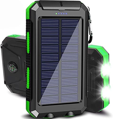 Banco De Energía Solar De 20000mah, Gran Capacidad con Linternas Led Batería Externa De Viaje Al Aire Libre para Cargador PortáTil De TeléFono MóVil G