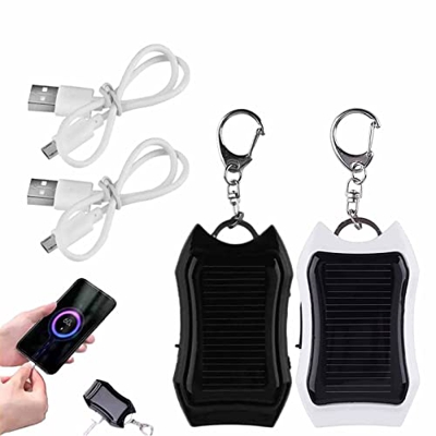 LUBOOT Solar Charger Keychain 1200mAH, Portable Charger, Phone Charger, Mini Keychain Power Bank Power Bank with LED Torch