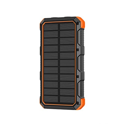 Banco De Energía Solar De 36800mah, PortáTil con Linterna Led 4usb Batería Externa para Acampar Al Aire Libre para TeléFono Powerbank Orange