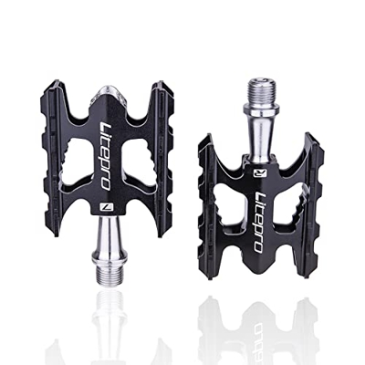 clhjinruoliu Pedal De Bicicleta Plegable Pedal De Bicicleta De Montaña Pedal De Aluminio Ligero LP Accesorios para Bicicletas,Negro