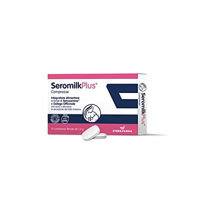 Seromilk Plus 15 comprimidos, suplemento de lactancia para aumentar el flujo de leche y regular el estado de ánimo, a base de Seroxamina y Galega Offi