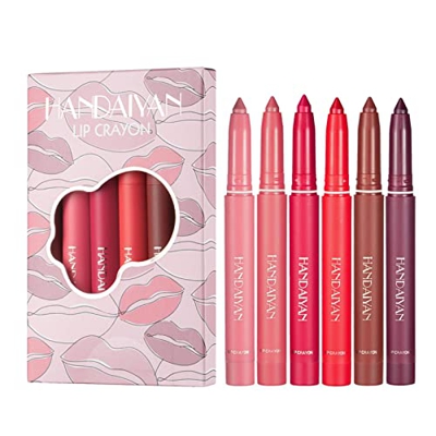 ulapithi Juego de pintalabios Mate de 6 Colores | Juego de lápices labiales Crayón de Labios Mate para Mujer - Juego de Regalo de Maquillaje de Brillo