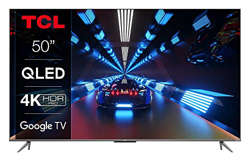 TCL QLED 50C739 - Smart TV 50" con 4K HDR Pro, Google TV con Sonido Onkyo, Motion Clarity, Google Assistant Incorporado & Compatible con Alexa en oferta