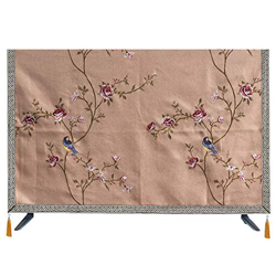 Wall-Mounted Chinese Style Fabric TV Cover 55 Inch LCD TV Cover Cover Washable(Size: 50 in Color: Gules) (Khaki 45 in) características