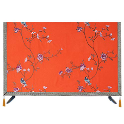 Wall-Mounted Chinese Style Fabric TV Cover 55 Inch LCD TV Cover Cover Washable(Size: 50 in Color: Gules) (Guerles 43 in) características