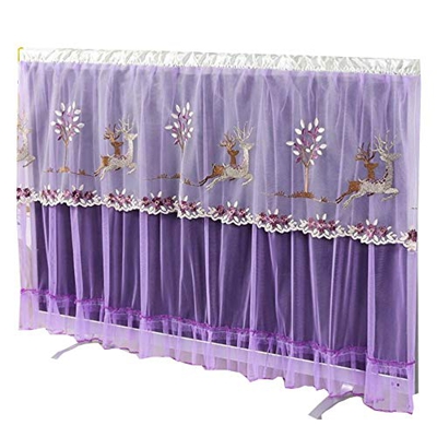 Creative Desktop Hanging Type Universal LCD TV Cover 55 Inch Lace Fabric Television Set TV Cover(Size: 50 in Color: Purple) (Purple 45 in)