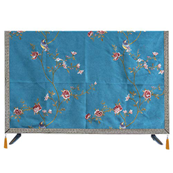 Wall-Mounted Chinese Style Fabric TV Cover 55 Inch LCD TV Cover Cover Washable(Size: 50 in Color: Gules) (Lake Blue 30 in) en oferta