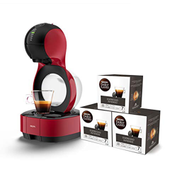 Pack Krups Dolce Gusto Lumio KP1305 - Cafetera de cápsulas, 15 bares de presión, color rojo + 3 packs de café Dolce Gusto Espresso Intenso precio