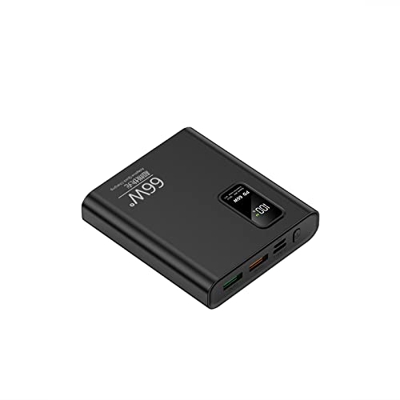 BOTTHEALTH Batería De 66w 20000mah, Cargable para El Cargador Pantalla Digital Batería De Banco De Energía De Carga SúPer ráPida Externa Black