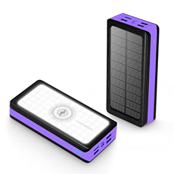 Banco De Energía Solar, Cargador Portátil PD De 30000mAh/60000mAh Carga Rápida De 40 W con 4 Puertos USB Luz LED Adecuada para Teléfono Móvil Al Aire  precio