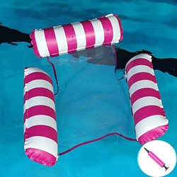 Colchoneta hinchable para piscina, hamaca, juguete 4 en 1, hamaca para adultos, hamaca de agua, hamaca para piscina, plegable, asiento con respaldo (r en oferta