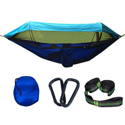 Tienda de campaña, Lona de Hamaca Impermeable 250 * 120 cm, con Cubierta de Lluvia, Cama de Tienda de campaña, Peso Ligero, fácil de Acampar,C en oferta