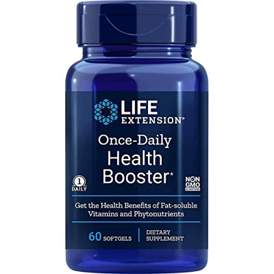Life Extension, Once-daily Health Booster (multivitamina), 60 cápsulas blandas, Probadas en Laboratorio, Sin Gluten, Sin Soja, No GMO