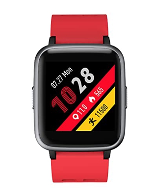 ASIAMENG Reloj Inteligente Hombre Mujer Smartwatch Podómetro IP68 Calorías Cronómetro Menstrual Llamada de notificación SMS Multideporte para Android 