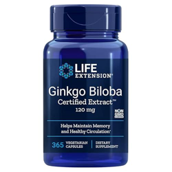 Life Extension, Ginkgo Biloba Extract (Extracto de Ginkgo), 120mg, 365 Cápsulas veganas, Probado en Laboratorio, Vegetariano, Sin Gluten, Sin Soja, No precio