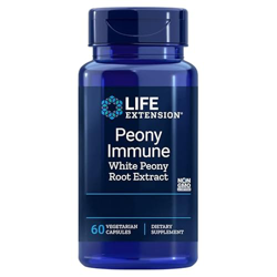 Life Extension Peony Immune, Extracto de Raíz de Peonía, 600mg, 60 Cápsulas Veganas, Probado en Laboratorio, Sin Gluten, Vegetariano, Sin Soja, No GMO características