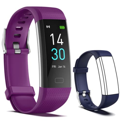 Pulsera inteligente IP68, pulsera avanzada Bluetooth con banda de correa, reloj de actividad Waterpoof con monitor de frecuencia cardíaca y sueño y po