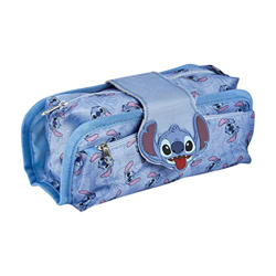 CERDÁ LIFE'S LITTLE MOMENTS 2700000307, Estuche Escolar 3 Compartimentos Niña De Stitch Podrá Llevar Todo El Material Necesario Unisex Niños, Azul (Bl precio