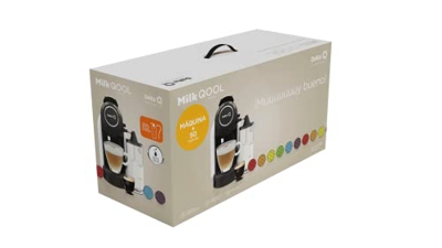 Pack Delta Q MilkQool Blanco - Cafetera de café de cápsulas + 1 pack de 40 cápsulas Delta Q Qalidus + 1 pack de 10 cápsulas Delta Q deQafeinatus