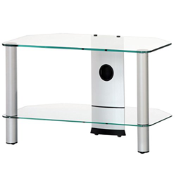 SONOROUS - Mueble TV con Ruedas. 70 cms de Ancho y 2 estantes. Vidrio Transparente/Chasis Color Gris. Ref. Neo 270 T+G en oferta