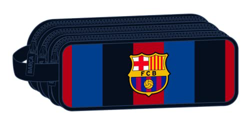 Safta, Estuche Triple Cremallera de F.C. Barcelona 1ª Equipación 22/23, 210x70x85 mm Unisex niños, Azul marino y granate, Estándar características