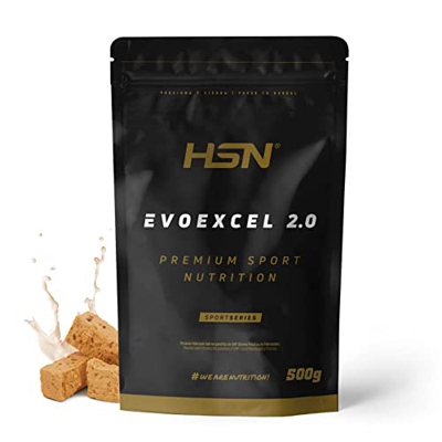 Whey Protein Isolate + Concentrate de HSN Evoexcel 2.0 | Sabor Turrón 500 g = 17 Tomas por Envase | Batido Proteínas Suero de Leche con DigeZyme® Lact