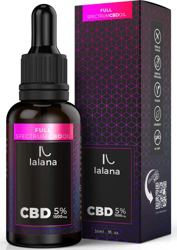 LALANA CBD Oil - 5% Full spectrum Aceite CBD, 30ml, CBD espectro completo, Formula mejorada - Base de Aceite MCT (coco), curcumina y piperina (5% 1500 en oferta