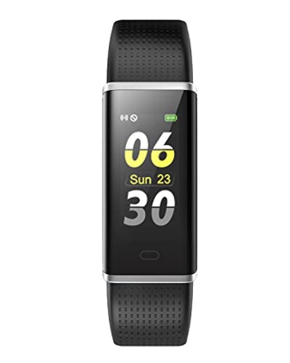 ASIAMENG Reloj Deportivo para Hombres y Mujeres, Monitor de frecuencia cardíaca, Pulsera Inteligente IP68, Contador de Calorías (Negro)