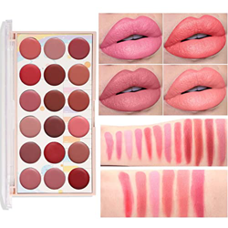 2 Pcs Paleta de labios voluminizadora,Juego de pintalabios mate resistente al agua de larga duración de 18 colores | Lip Plumper para mujer, Lipgloss  precio