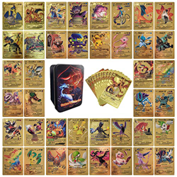 2022 Caja de Regalo Versión en Español 88 Vmax GX EX Gold Foil Cards, Gold Foil Surtido Cards, TCG Deck Box Kids Tarjetas coleccionables, Regalos para en oferta