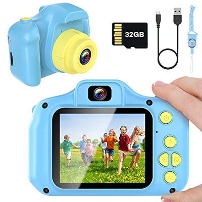 Cámara de Fotos Infantil,12MP 2 Pulgadas 1080P HD Selfie Kids Camera,Camara Niños,con Pantalla IPS HD,Tarjeta TF 32 GB Camara Fotos Niños,Regalos para