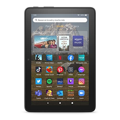 Nuevo tablet Fire HD 8, con pantalla HD de 8 pulgadas, 32 GB de almacenamiento y procesador un 30 % más rápido, diseñado para el entretenimiento (mode