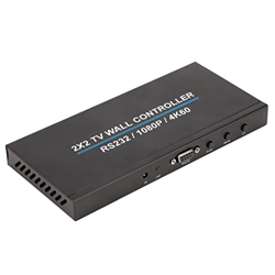 Controlador de Pared de Video, Controlador de Pared de TV 2x2 con Control RS232 Procesador de Imagen de Video HDMI para Pantalla de Empalme de 4 TV, P en oferta