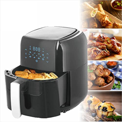 Freidora de aire caliente sin aceite ECOFRY 1000 W 1450 W con parrilla temporizador y libro de recetas (freidora 5,5 litros) precio