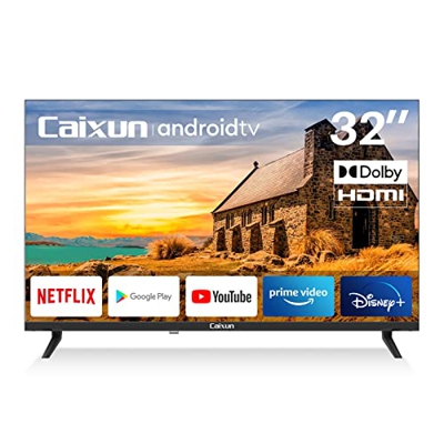 Caixun Smart TV 32 Pulgadas, HD Android TV con 3 HDMI, 2 USB, Google Assistant, WiFi, Built-in Chromecast, EC32V1HA, 2022