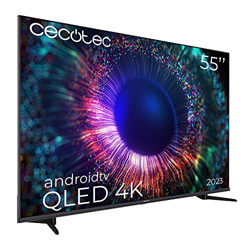 Cecotec Smart TV de 55" TV Cecotec V1+ Series VQU11055+. Televisores QLED, Resolución 4K UHD, Sistema Operativo Android TV, Diseño Frameless, MEMC, Do en oferta