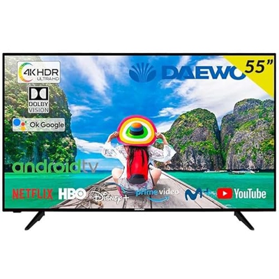 Daewoo Televisor Smart TV 55DM53UA 55" HDR10 WiFi Bluetooth Android 9.0 G Negro