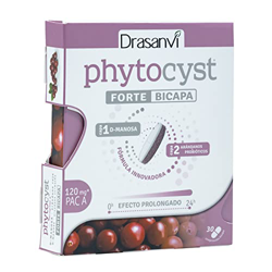 DRASANVI PHYTOCYST BICAPA - Arándano Rojo Americano + Vitamina C - SIN GLUTEN - 30 comprimidos características