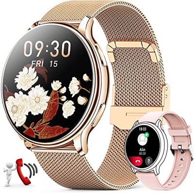 Efolen Reloj Inteligente Mujer, 2022 Smartwatch con Llamadas y Whatsapp, Esfera de DIY, Pulsera Actividad Oxímetro y Menstrual, Caloría Podómetro Relo