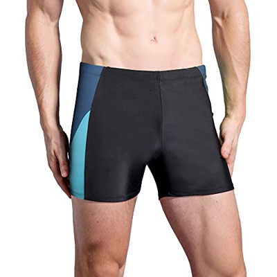 WHCREAT Bañadores de Hombre, Traje de Baño de Secado Rápido Pantalones Cortos de Natación Elásticos, Gris Azul XL