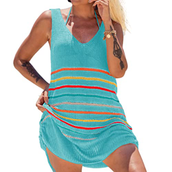 Vestido de Playa Verano Corto para Mujer Suelto Ropa de Playa Bohemio Pareos Playa Traje de Baño Vestido Elegante Crochet Camisolas Playa Borla Bikini precio