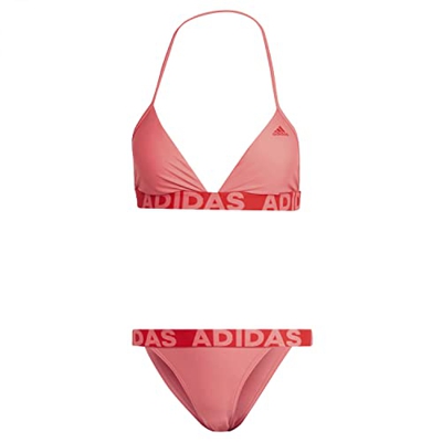 adidas Neckholder Biki Swimsuit, Women's, Semi Turbo/Vivid Red, 40