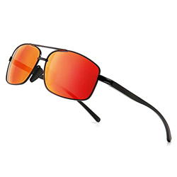 SUNGAIT Gafas de sol Hombre Polarizadas Retro Rectangulares metal Marc Negro/Rojo 2458 precio