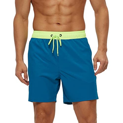 Bañadores Hombre Shorts de Secado Rápido con Forro de Malla Verano Vacaciones Bañador Hombre Corto para Natación Playa y Surf