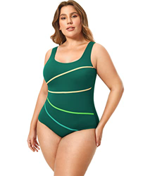 DELIMIRA - Traje de Baño Copas con Relleno Bañador Tallas Grandes para Mujer Verde Oscuro 56 precio