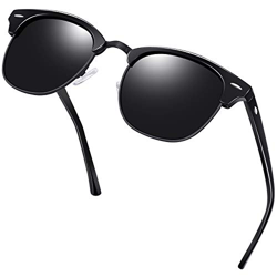 KANASTAL Gafas de Sol Hombre Polarizadas Mujer Medio Marco Clásico Retro vintage Elegant Moda con Protección UV400 Para Viaje Playa Golf Pescar al Air en oferta