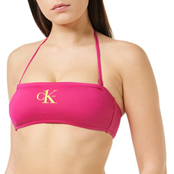 Calvin Klein Bandeau-rp Parte Superior de Bikini, Royal Pink, M para Mujer en oferta