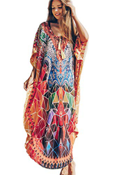 LikeJump Vestido de Playa Kaftan Kimonos Pareos Bohemia Cover Ups para Mujer precio