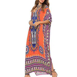 Tyidalin Kaftan Vestido Maxi Largo Playa Mujer Verano Estampado Camisolas y Pareos Bohemio Kimono Cover Ups (Color 5, Talla única) precio